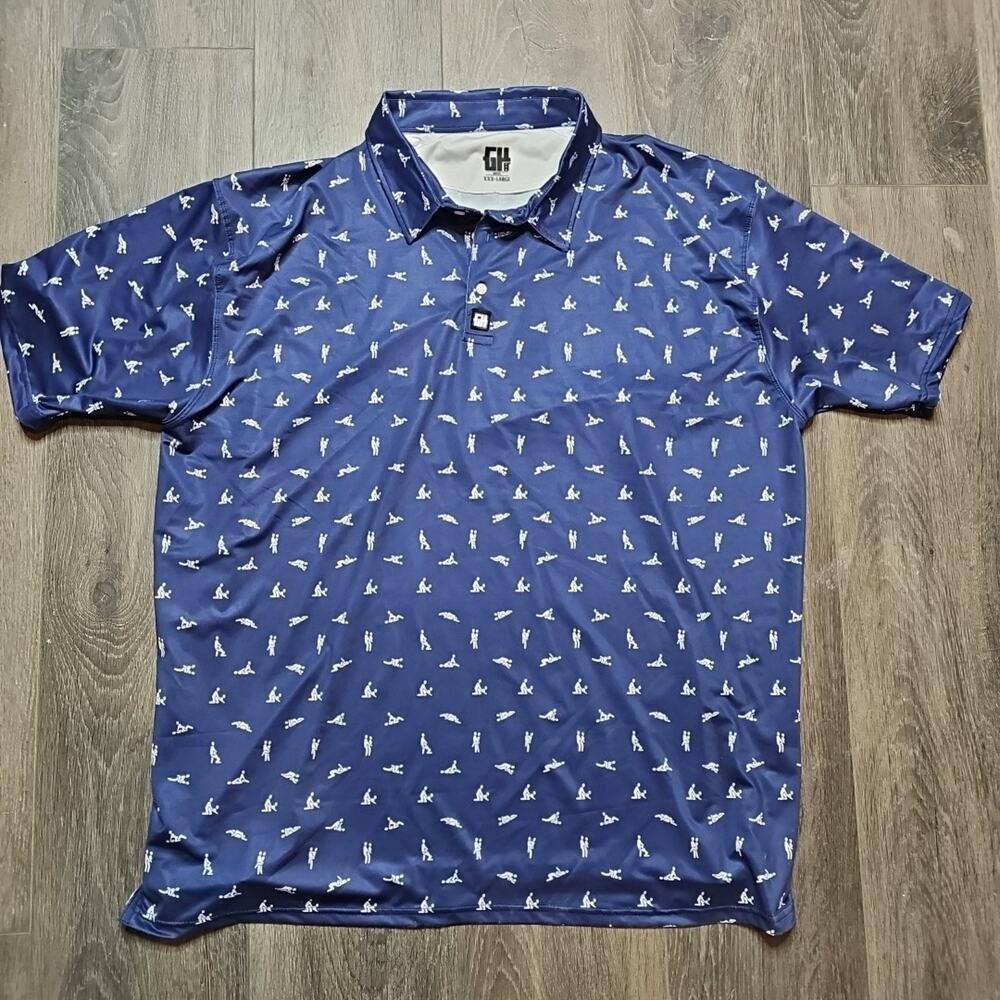 Greater Half Golf Polo Performance Shirt Men's Size 3XL GH Navy Sex ED Position